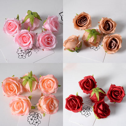 Artificial rose flower head