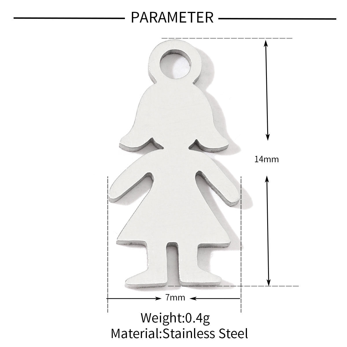 20 pcs/pack of boys and girls digital titanium steel pendants