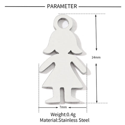 20 pcs/pack of boys and girls digital titanium steel pendants