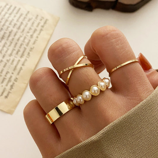 Imitation Pearl Ring Set