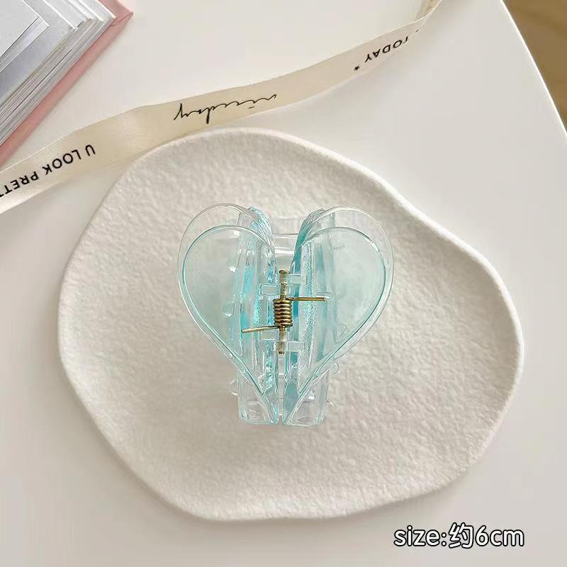 Love grab clip Double layer peach heart hairpin