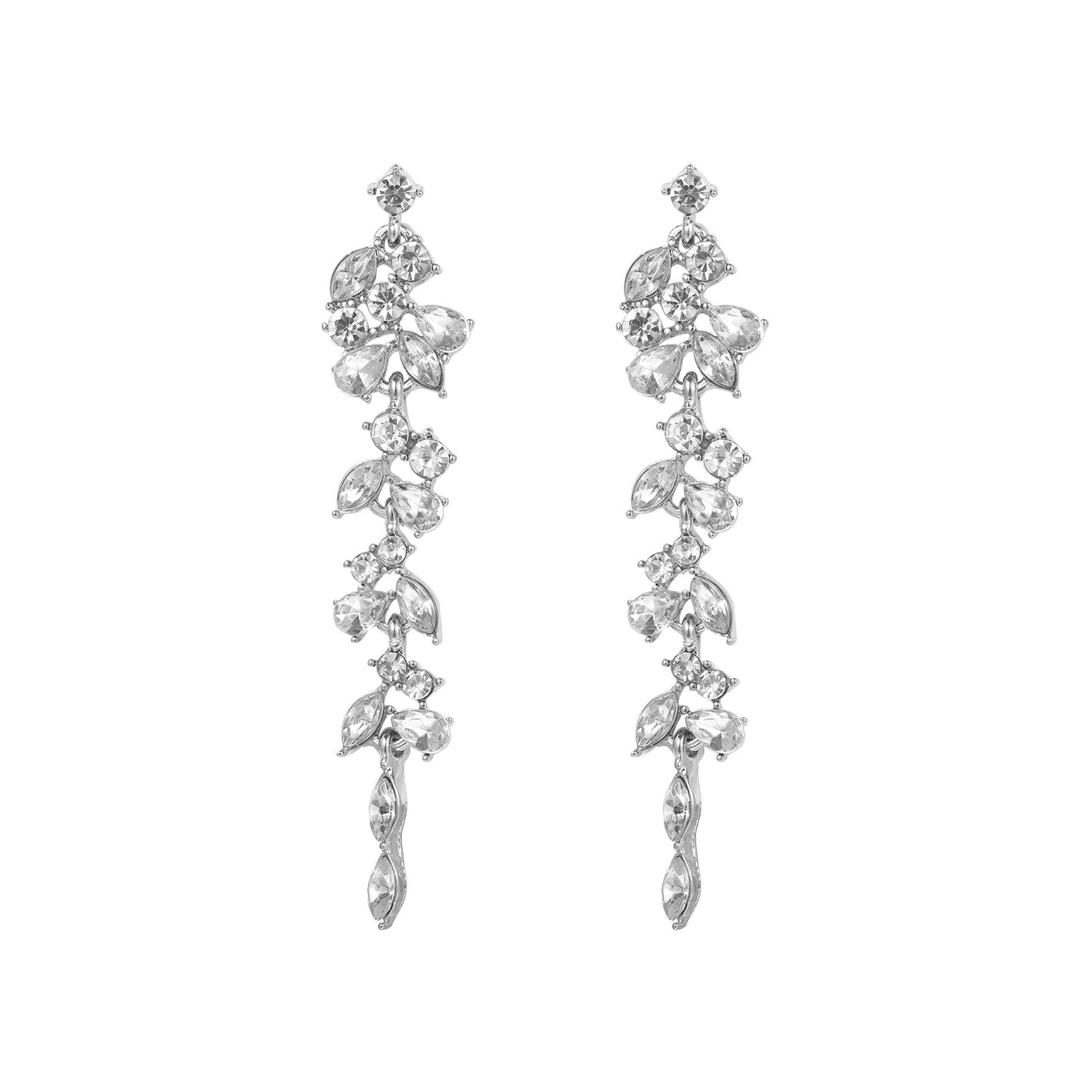 Long Fringe Rhinestone Earrings