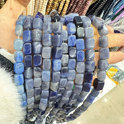 8*12mm natural stone lapis lazuli agate rounded square beads