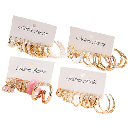 Butterfly Pearl Resin Earrings 20-Piece Set