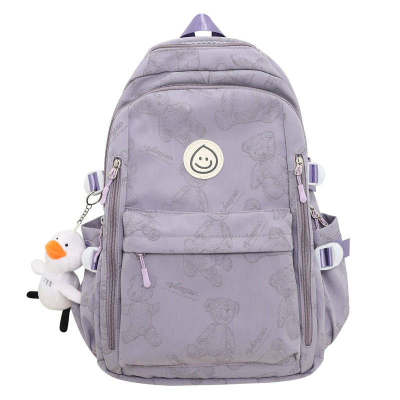 Mochila para computadora multicapa simple de color sólido 
