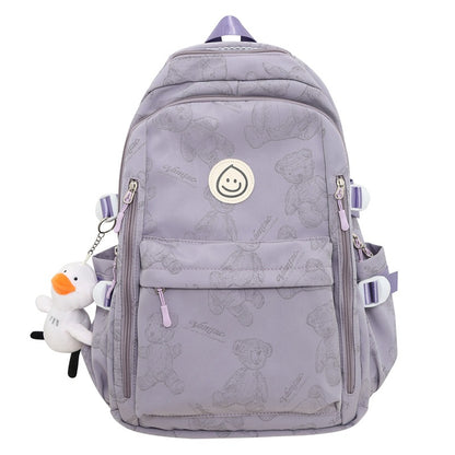 Mochila para computadora multicapa simple de color sólido 