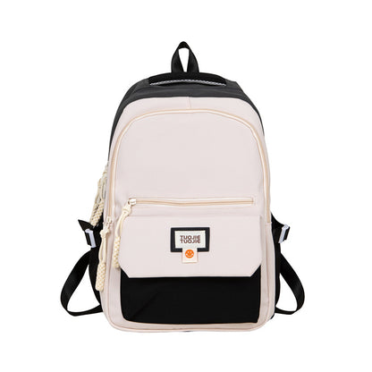 Contrast color large capacity schoolbag, student backpack