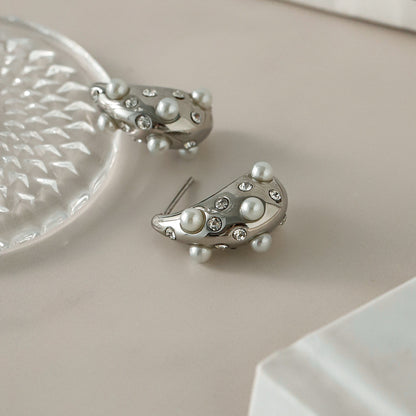 Teardrop Shaped Rhinestone Earrings