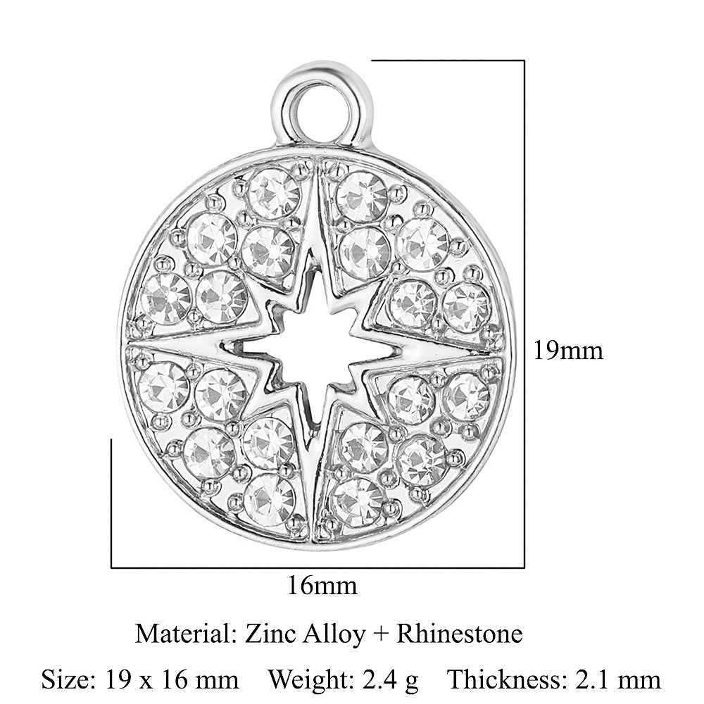 Paquete de 5 colgantes de aleación de zinc con forma de estrella, luna y sol 