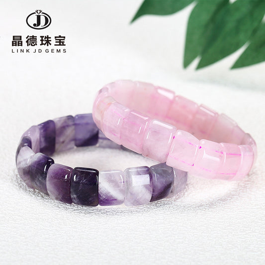 Amethyst powder crystal hand row single circle