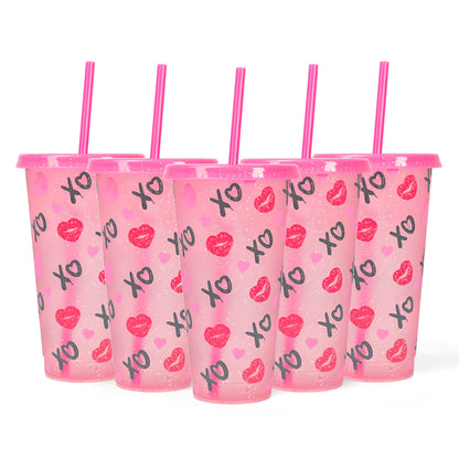Valentine's Day new glitter color-changing cup