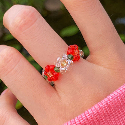 Stretch crystal bead ring