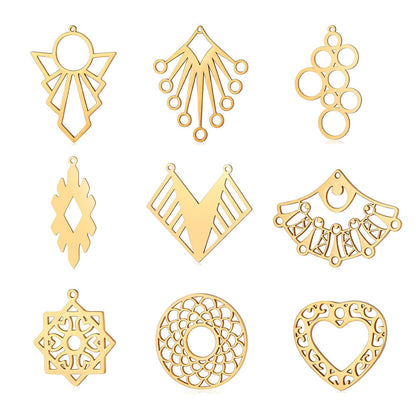 5 pcs/pack triangular titanium steel pendant with pattern