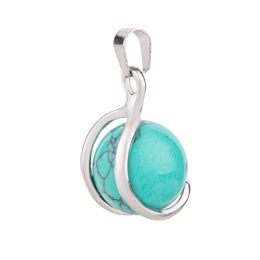 Pingente em forma de U com conta giratória livre de cristal 