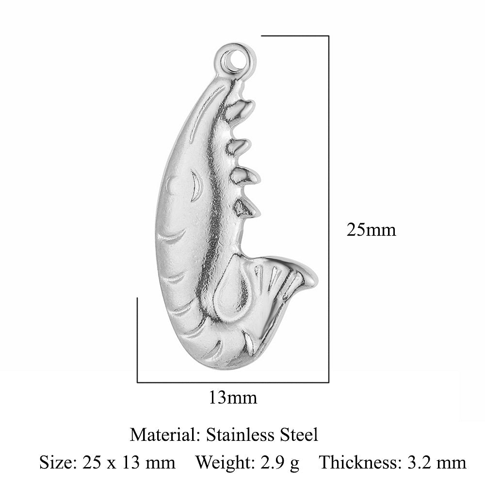 5 pcs/pack leaf wing bow stainless steel pendant