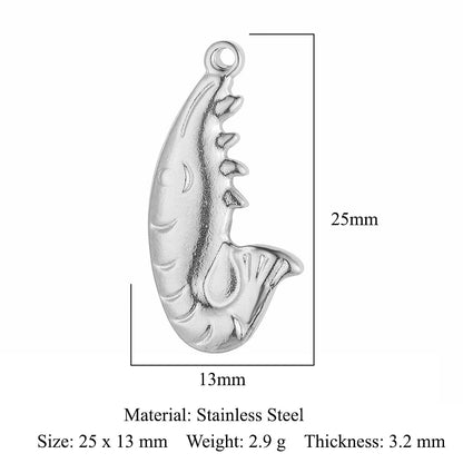 5 pcs/pack leaf wing bow stainless steel pendant