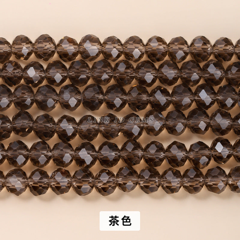 Colored crystal glass flat beads loose beads