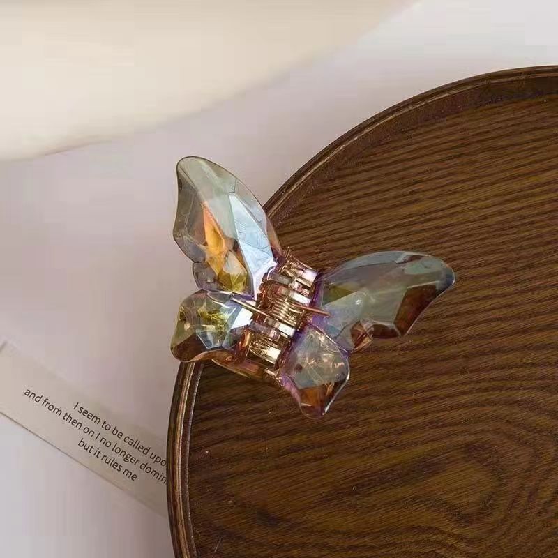 Grab clip butterfly ice crystal transparent