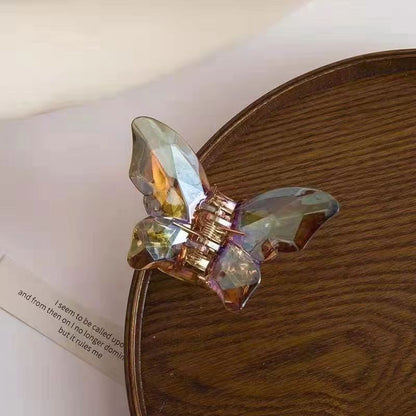 Grab clip butterfly ice crystal transparent
