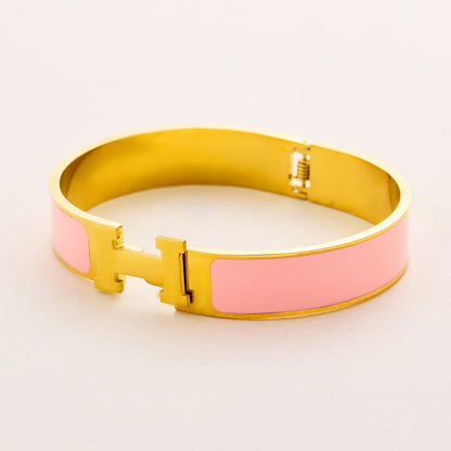 H letter titanium steel bracelet