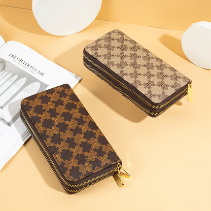 Double Layer Double Zipper Large Capacity Wallet