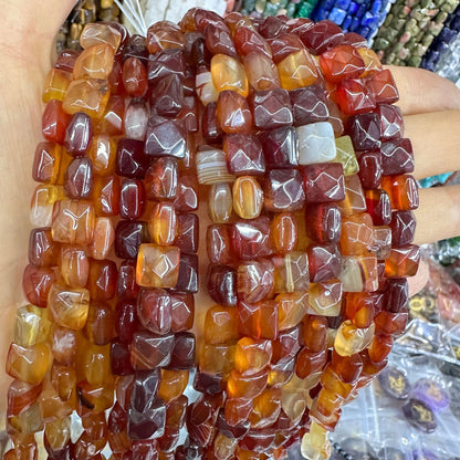 8*8MM 25pcs/string natural stone cut square loose beads