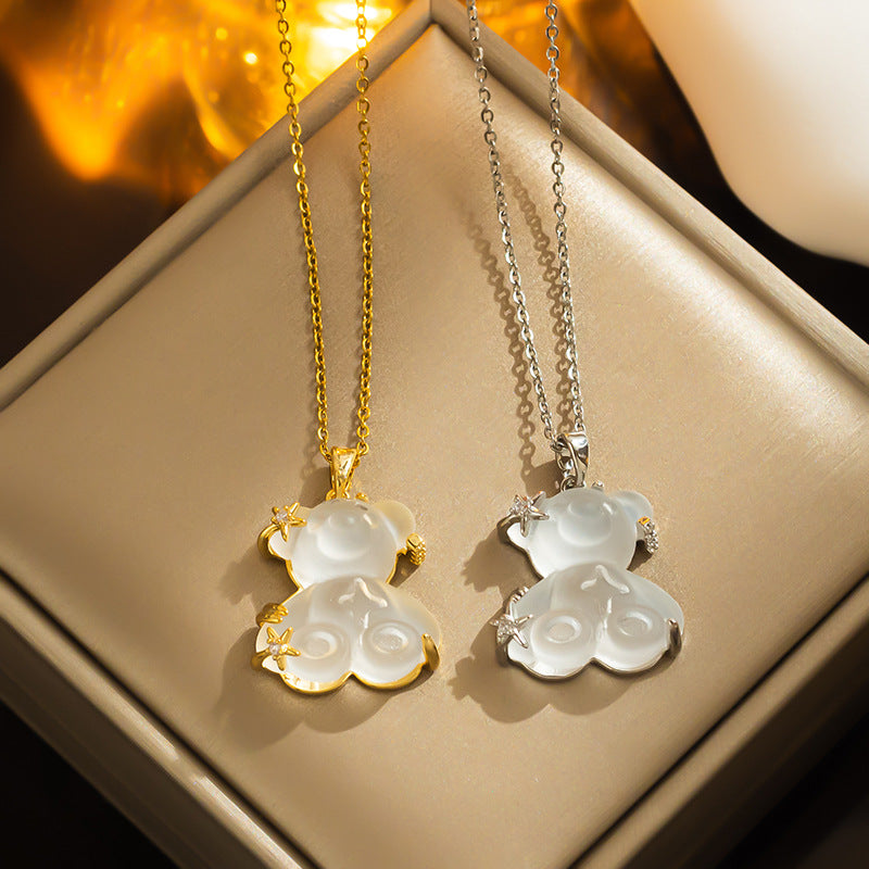 Colar de estrela de aço de titânio, joias elegantes e minimalistas 