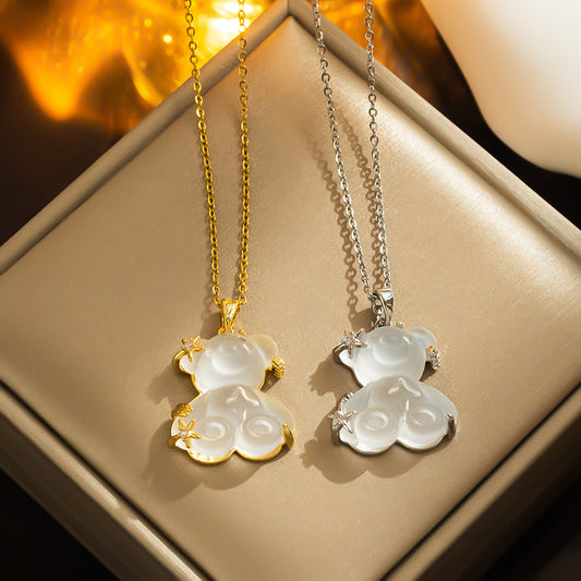 Collar de estrella de acero de titanio, joyería de moda minimalista elegante 