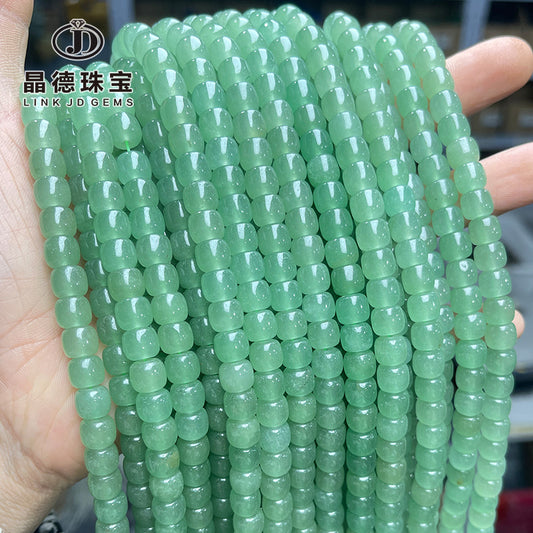 8/10Mm natural green Dongling jade old-shaped beads loose beads