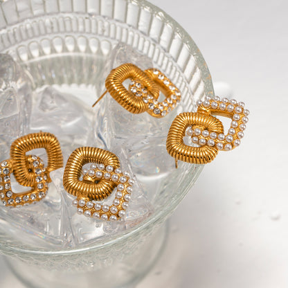 Double zircon earrings