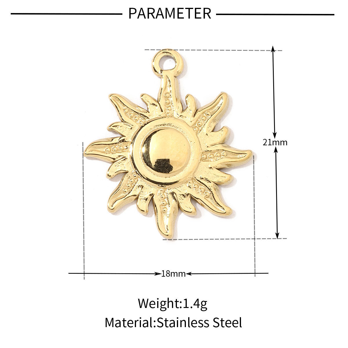 Star Sun Titanium Steel Necklace Pendant ins