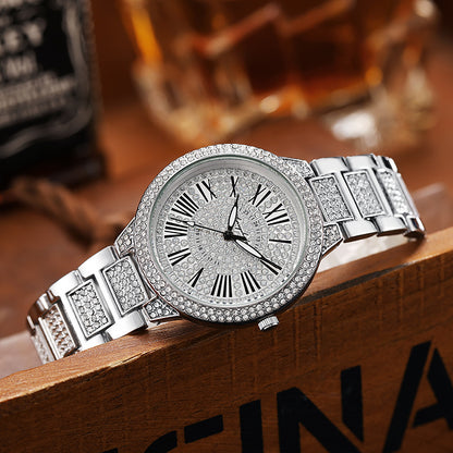 Diamond-encrusted men's and women's watches Steel belt Gypsy watches