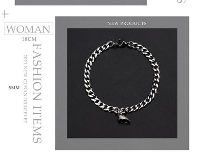 Heart-to-heart magnet couple bracelet