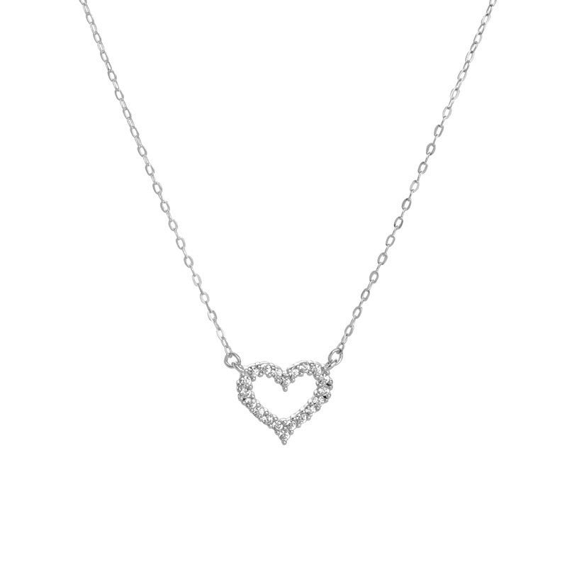 Women's Titanium Steel Micro-Zircon Love Clavicle Necklace