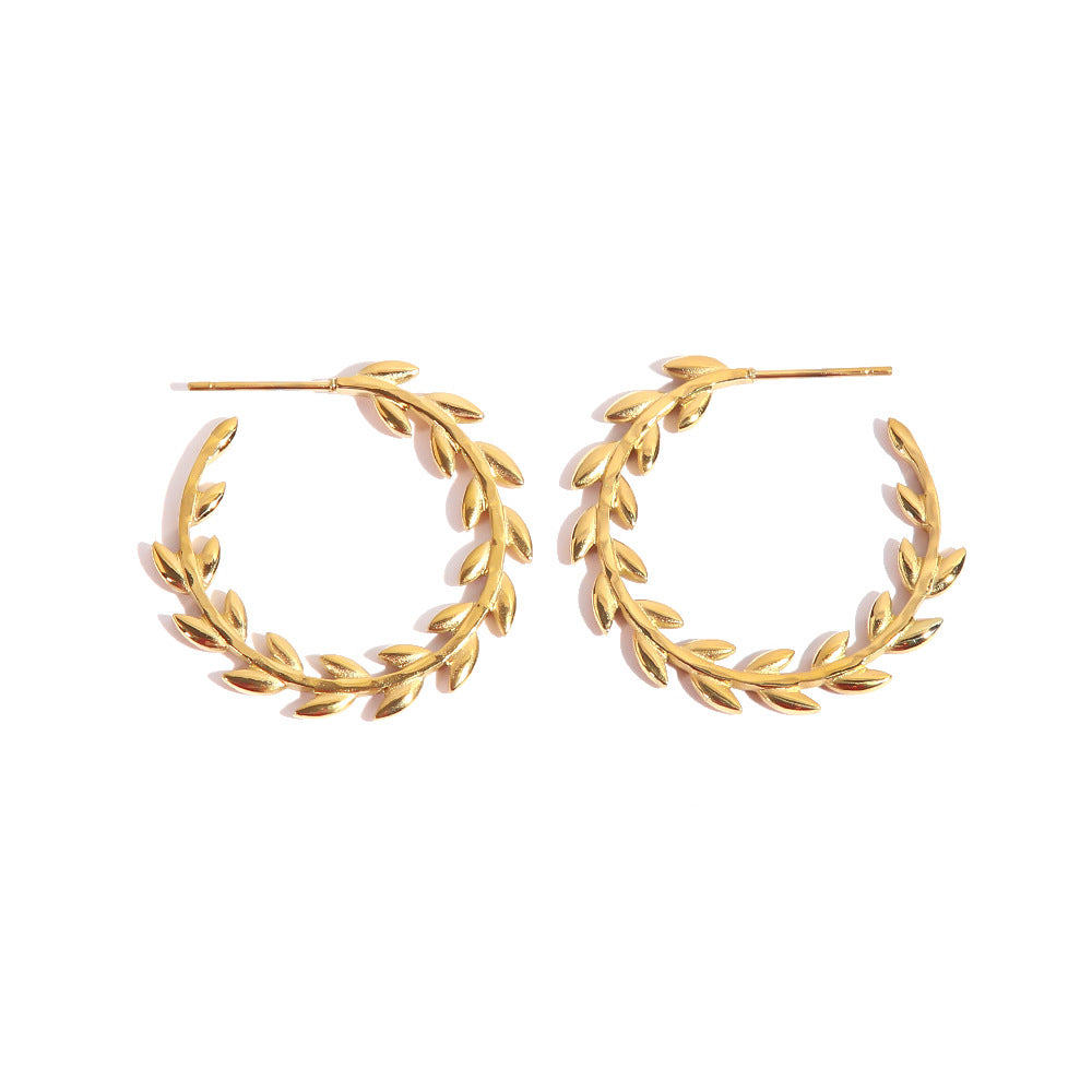 C-Shaped Stainless Steel Earrings