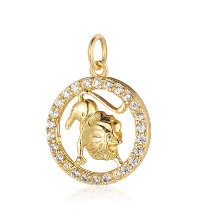 Twelve constellations copper zircon pendant DIY