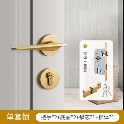 Gold black brass door lock