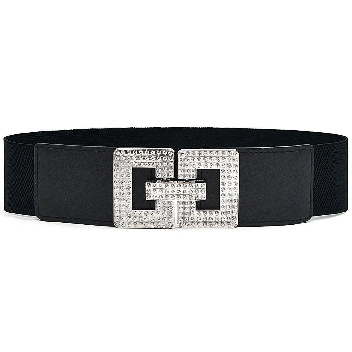 Full diamond elastic wide belt