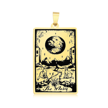5 pcs/pack, gold tarot titanium steel pendant.