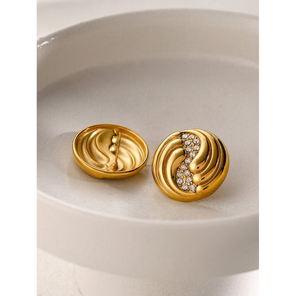 Spiral teardrop diamond earrings