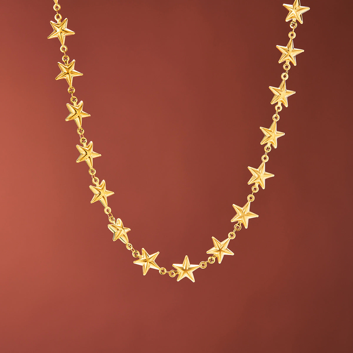 18K Gold Titanium Steel Retro 3D Oil-Pressed Necklace — Fade-Resistant