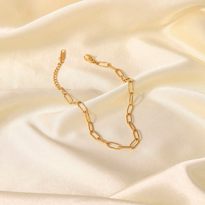 18K Gold Paper Clip Chain Anklet