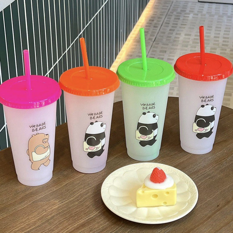Printed bear color-changing cup PP plastic