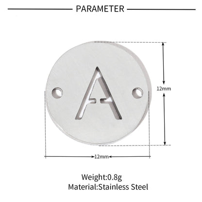 20 pcs/package steel color 26 letters titanium steel fittings