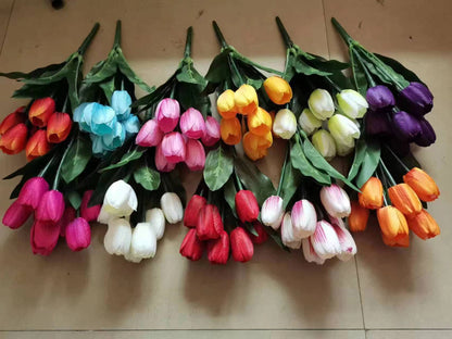 Flores artificiales de tulipán de PU al por mayor 