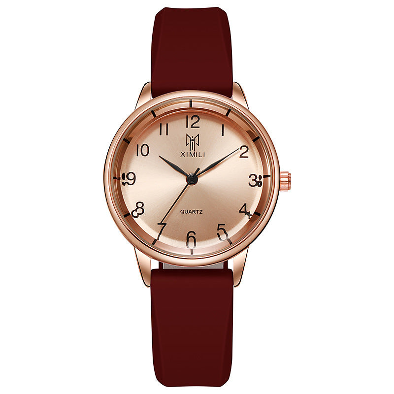 Reloj de cuarzo con correa de silicona, unisex, minimalista, de moda 