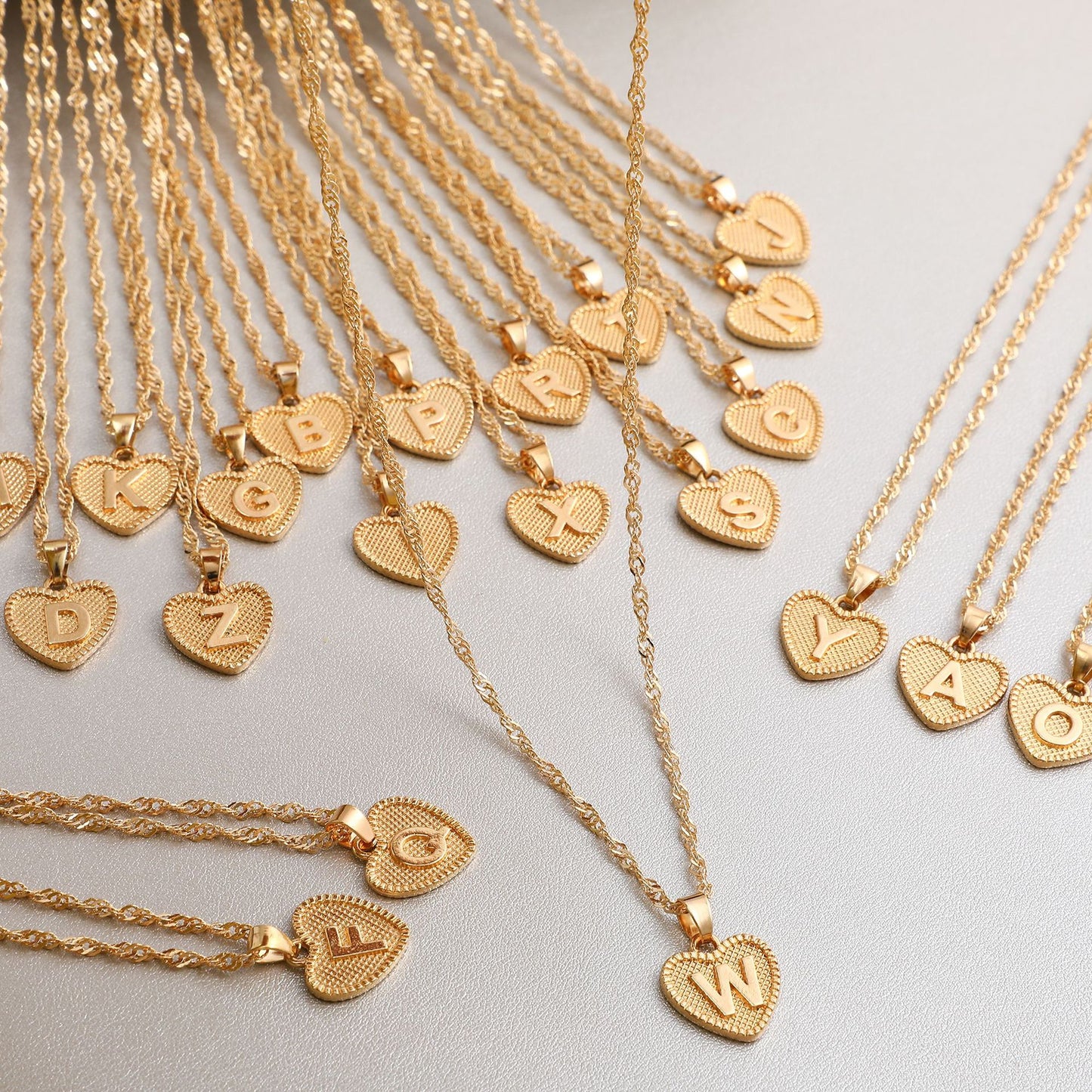 Love Heart Letter Necklace