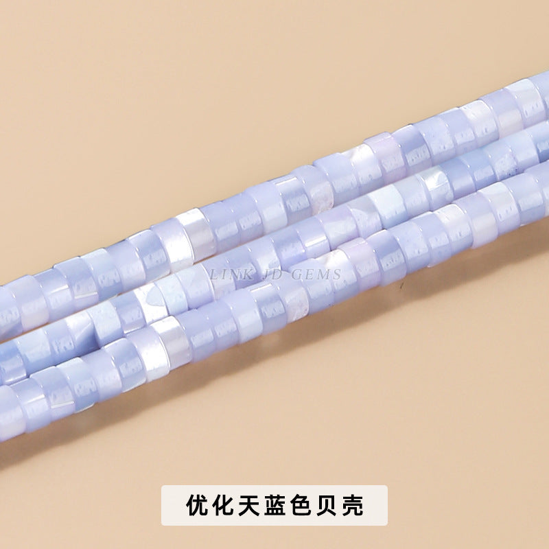 2 * 4Mm colored shell mother-of-pearl right-angle disc beads