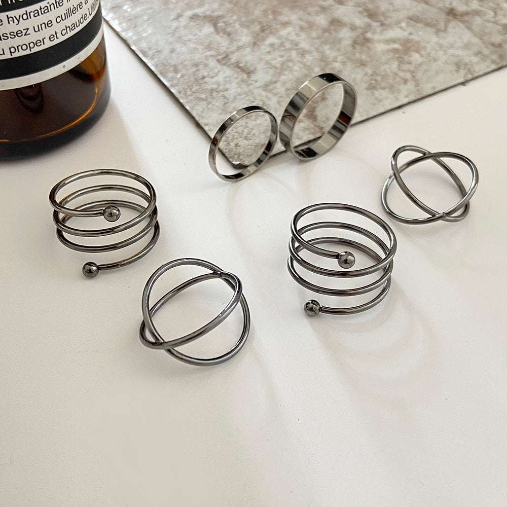 Spiral Stackable Ring Set