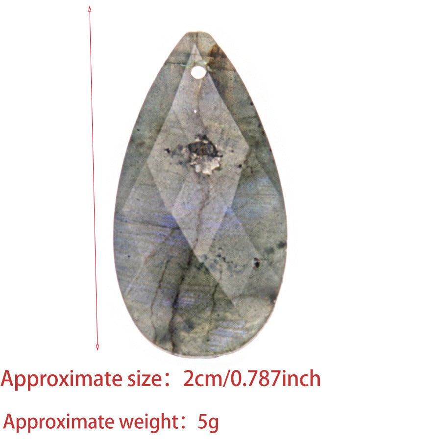 Collar con colgante de lágrima facetada de cristal 